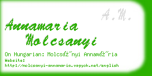 annamaria molcsanyi business card